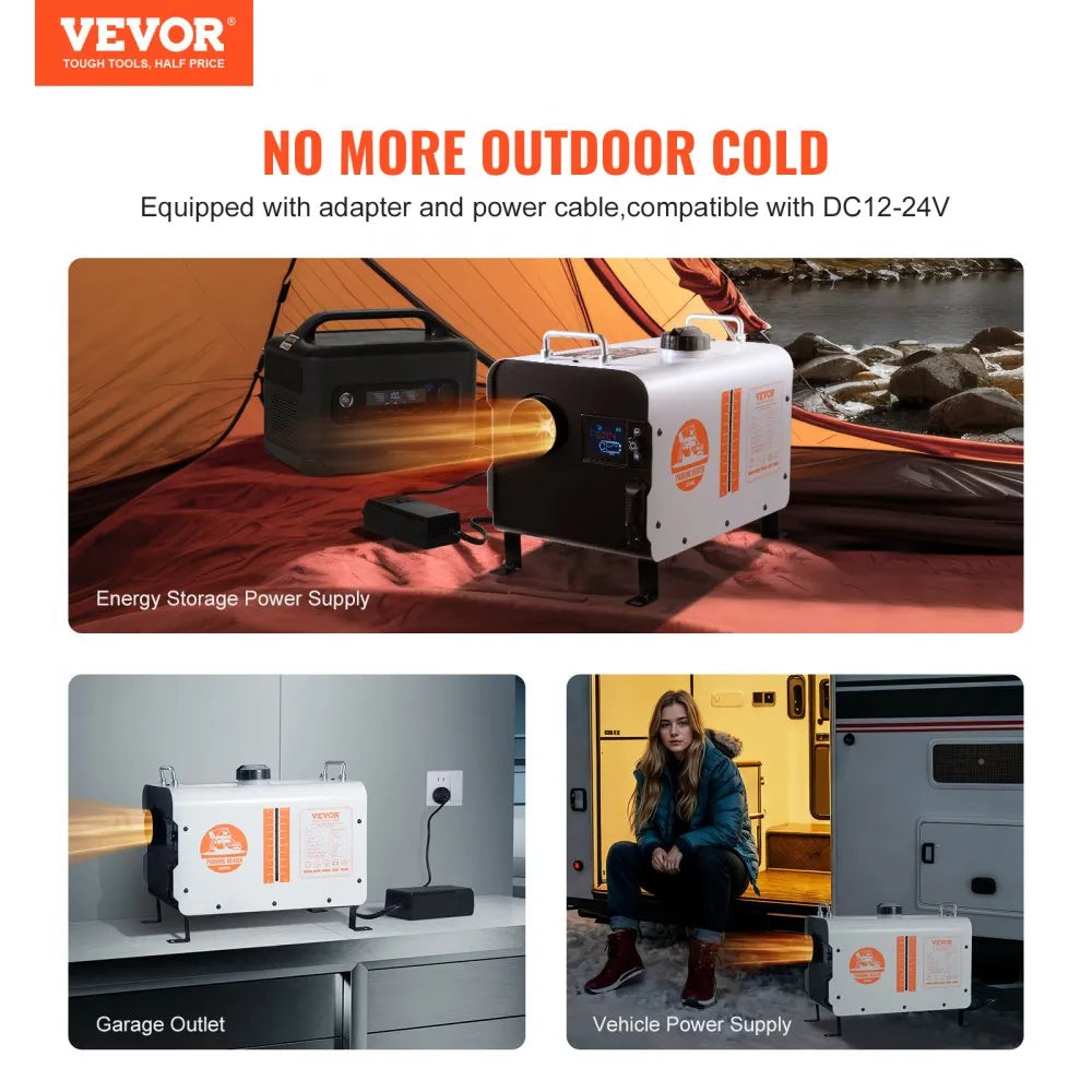 Vevor Diesel Heater Bluetooth App Remote Control 8kW 12/24V Portable Air Heater New