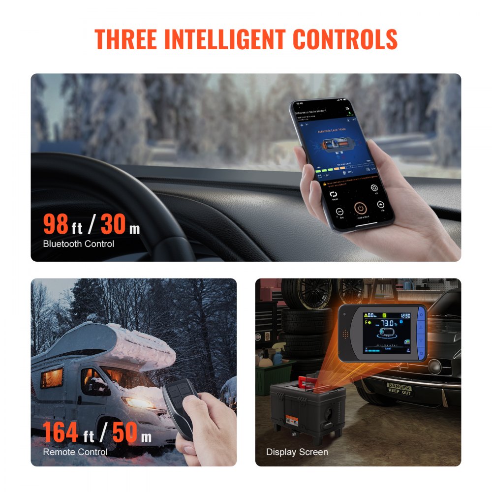 Vevor Diesel Air Heater 12V/24V 8kW Bluetooth App Remote Control Portable Heater New