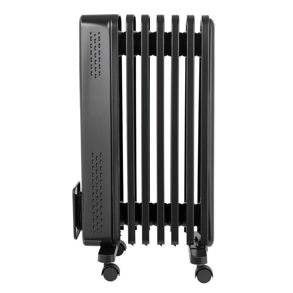 Vevor Oil Filled Radiator 1500W Radiant Space Heater with Remote Control Black New