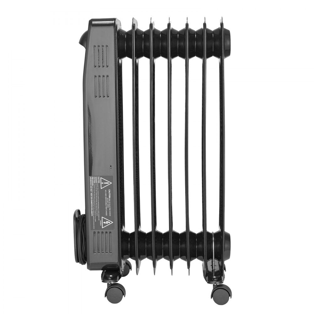 Vevor Electric Oil Filled Radiator 1500W LED Screen Thermostat Remote Control Black New
