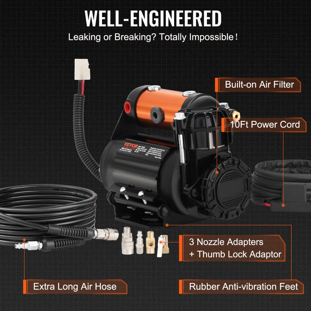 Vevor Air Compressor Onboard 150 PSI Offroad Tire Inflator Kit New