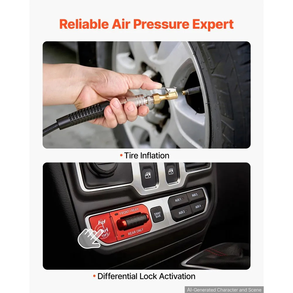 Vevor Air Compressor 12V Portable Tire Inflator 210 PSI Offroad Air Pump New