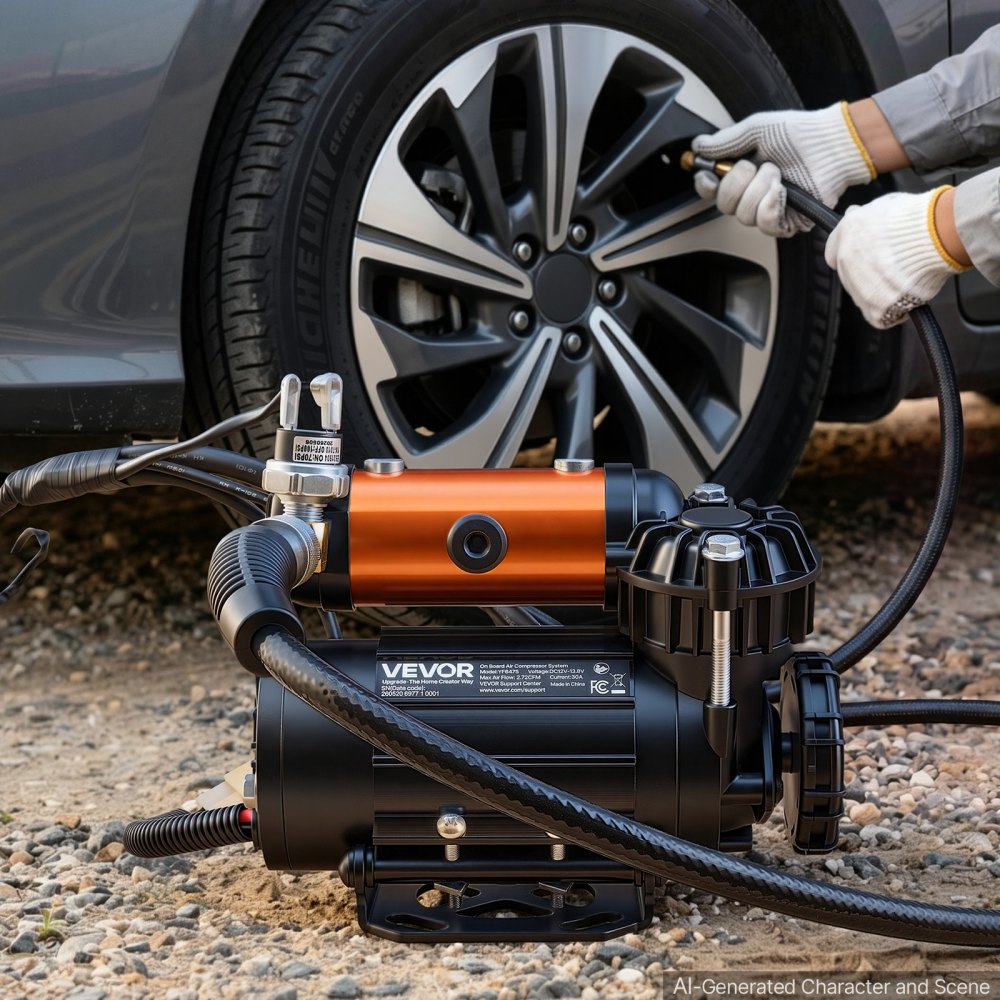 Vevor Air Compressor 12V Portable Tire Inflator 210 PSI Offroad Air Pump New