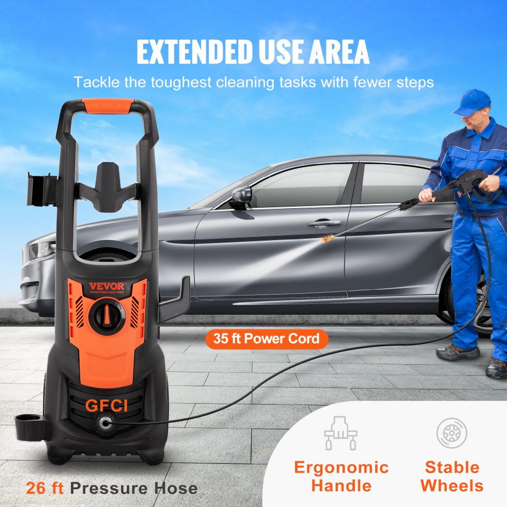 Vevor Electric Pressure Washer 2150 PSI 1.8 GPM 1800W Portable Power Washer New