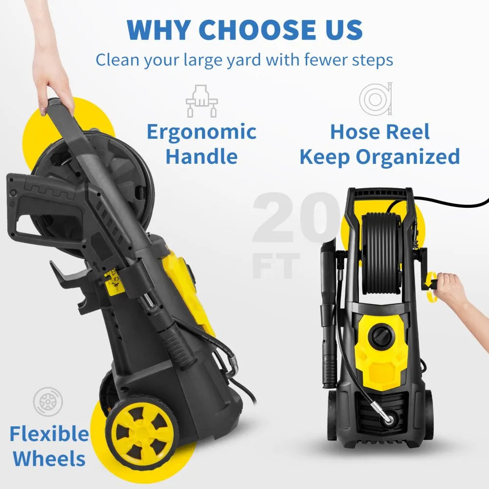 Vevor Pressure Washer Electric 2000 PSI 1.65 GPM with Hose Reel New