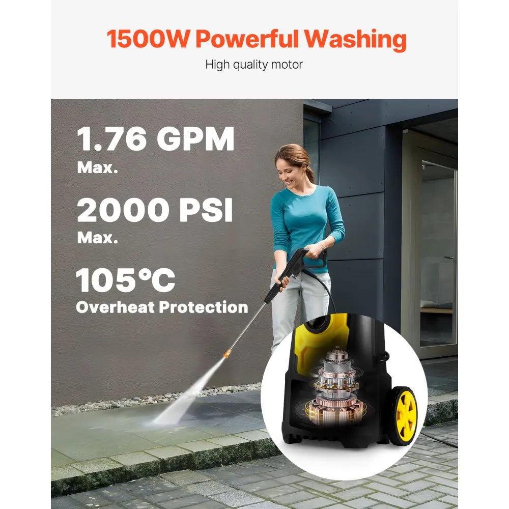 Vevor Pressure Washer 2000 PSI 1.76 GPM Electric Power Washer New