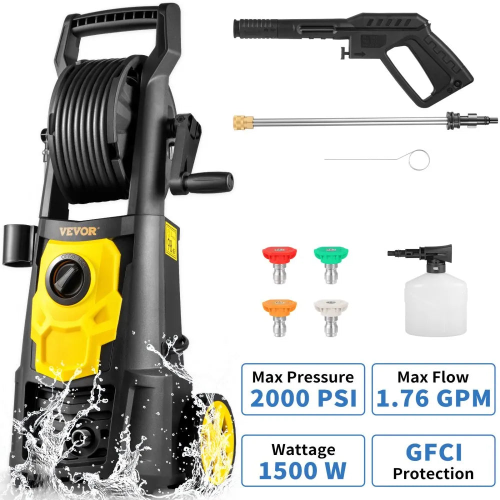 Vevor Pressure Washer 2000 PSI 1.76 GPM Electric Power Washer New