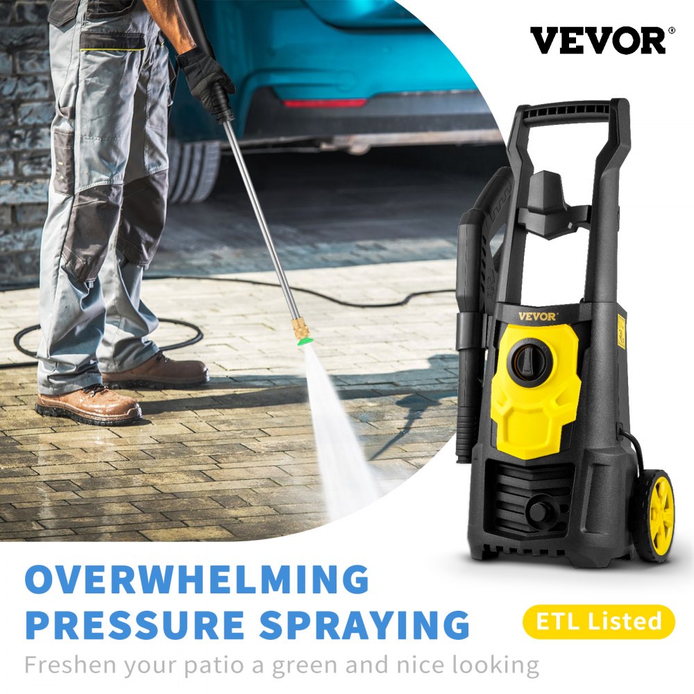 Vevor Pressure Washer Electric 2000 PSI 1.76 GPM Portable Power Washer with 30' Hose Foam Cannon New
