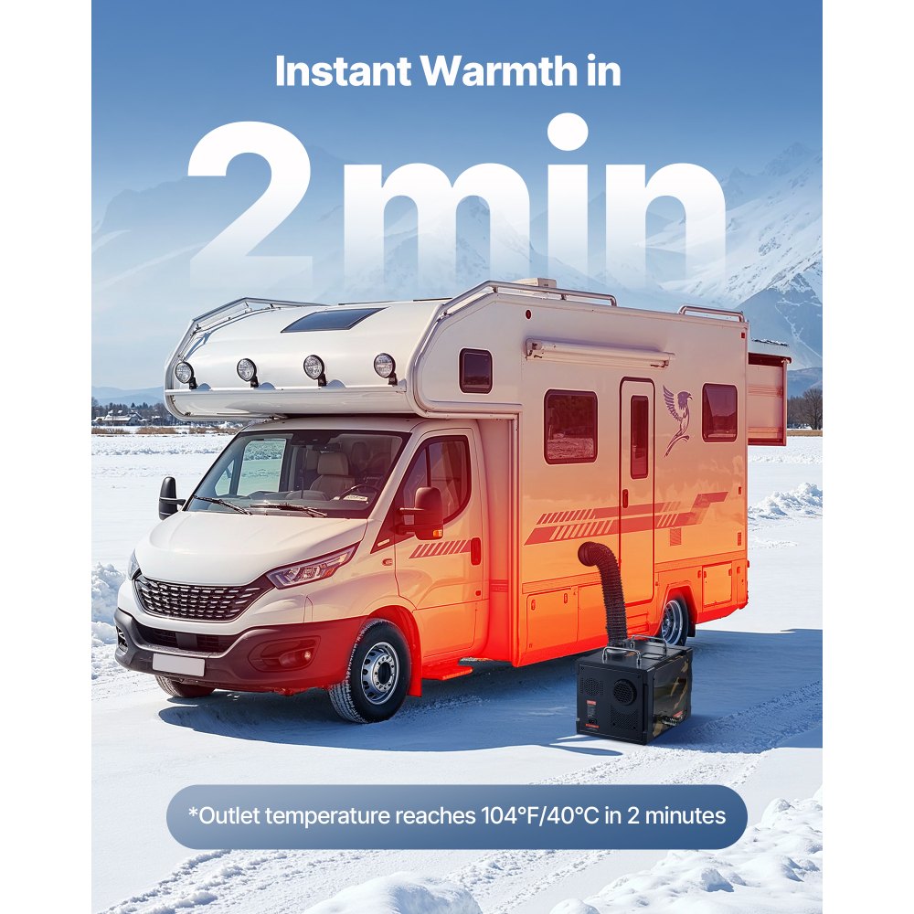 Vevor Diesel Heater Portable 8kW Bluetooth Air Heater 1.9 Gal 12V/24V New