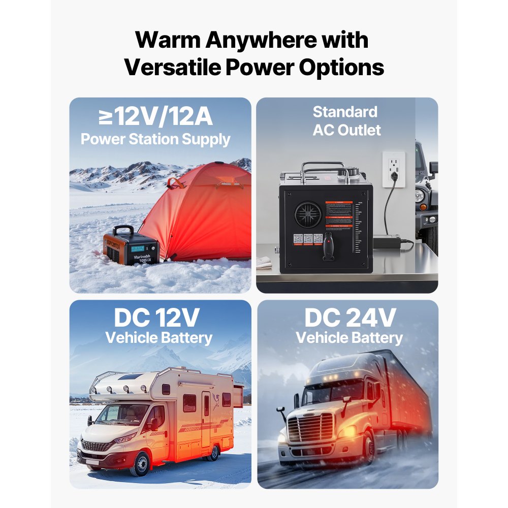 Vevor Diesel Heater Portable 8kW Bluetooth Air Heater 1.9 Gal 12V/24V New