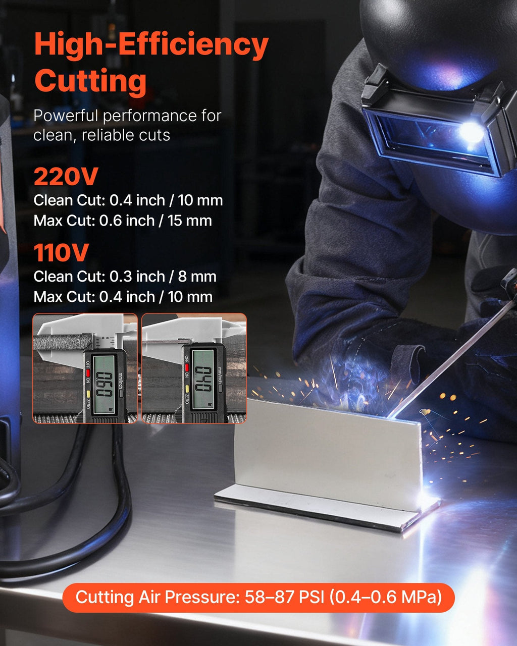 Vevor Plasma Cutter Welder Combo CUT/TIG/MMA 50A Non-Contact Cutting 200A TIG Stick 110/220V New
