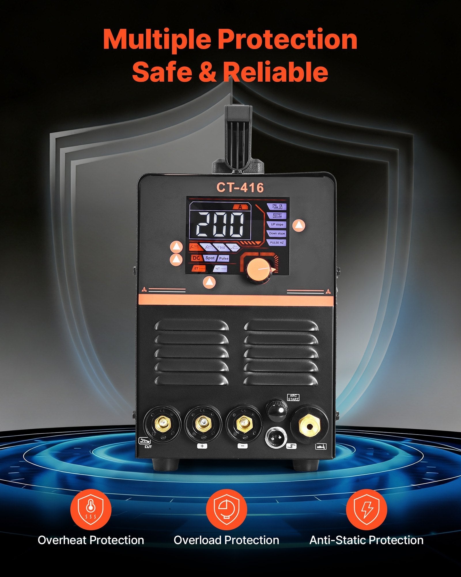 Vevor Plasma Cutter Welder Combo CUT/TIG/MMA 50A Non-Contact Cutting 200A TIG Stick 110/220V New