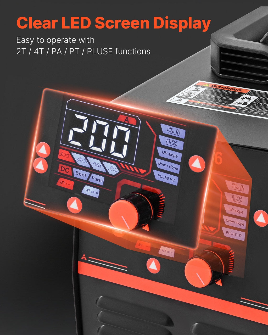 Vevor Plasma Cutter Welder Combo CUT/TIG/MMA 50A Contact Cutting 200A TIG Stick 110/220V New