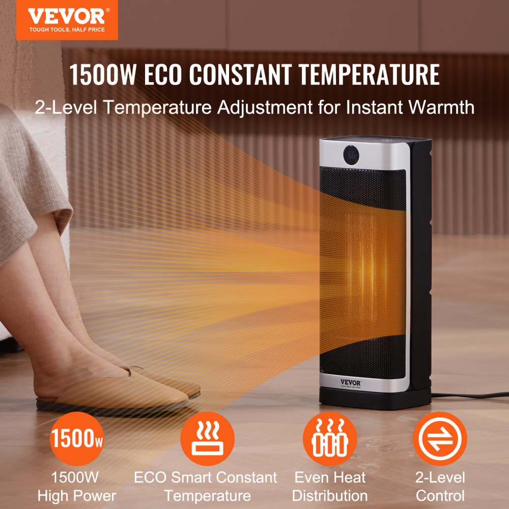 Vevor Electric Space Heater Remote Control Ceramic Heater Fan 16" New