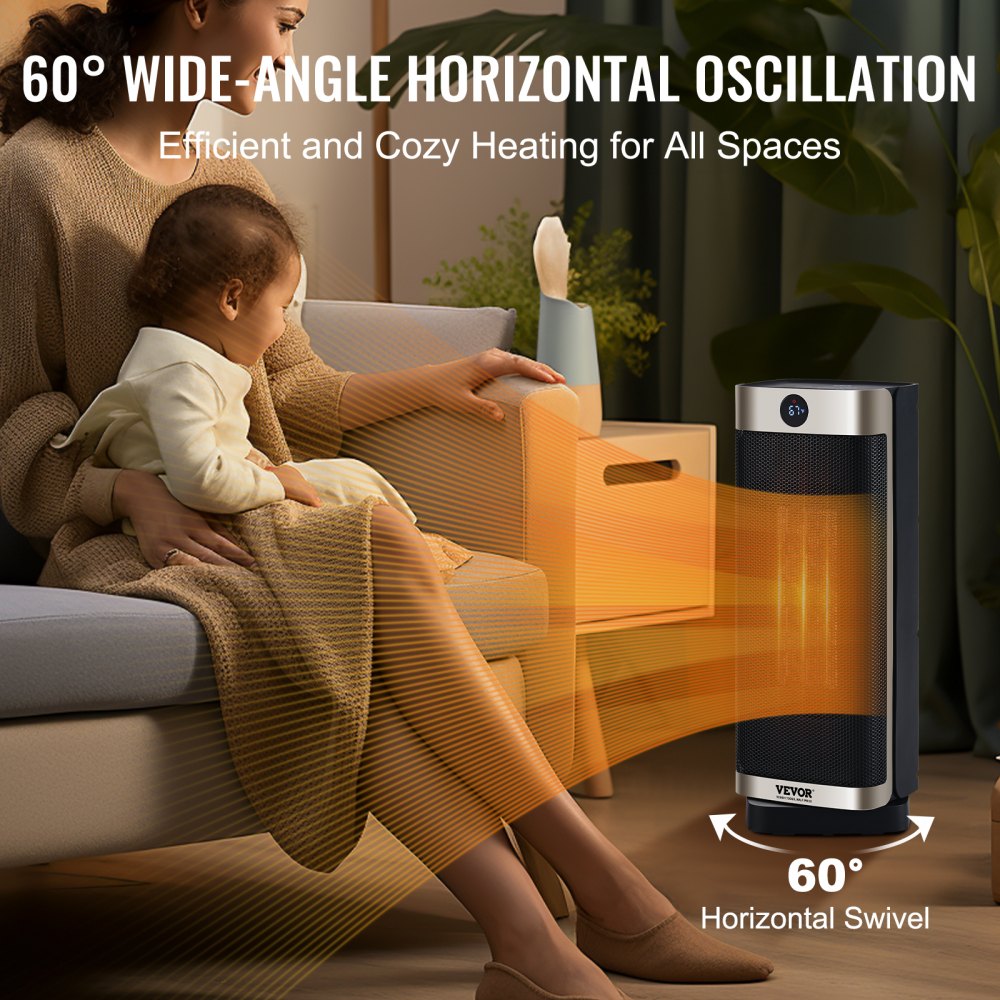 Vevor Electric Space Heater Remote Control Ceramic Heater Fan 16" New