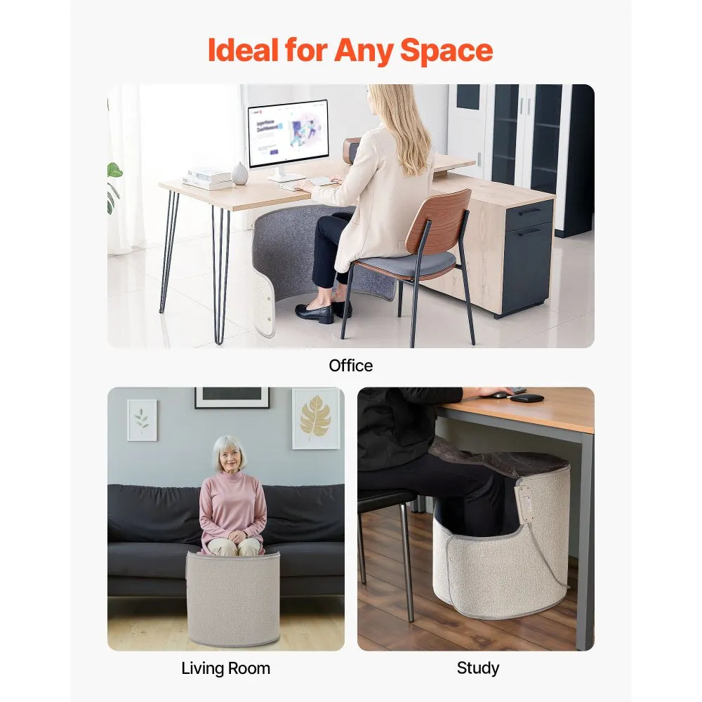 Vevor Space Heater Under Desk Rollable Foot Warmer Portable for Home & Office New