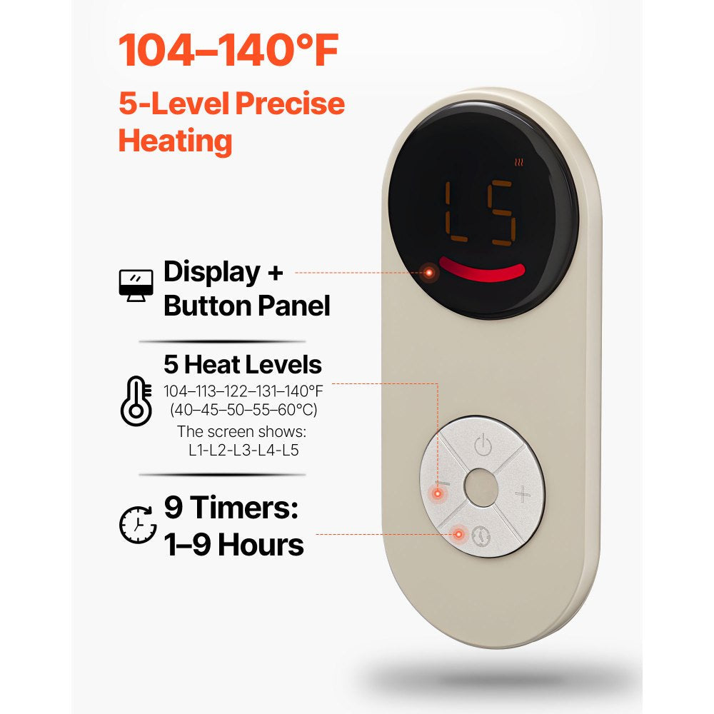 Vevor Space Heater Under Desk Foldable Foot Warmer Portable for Home & Office New