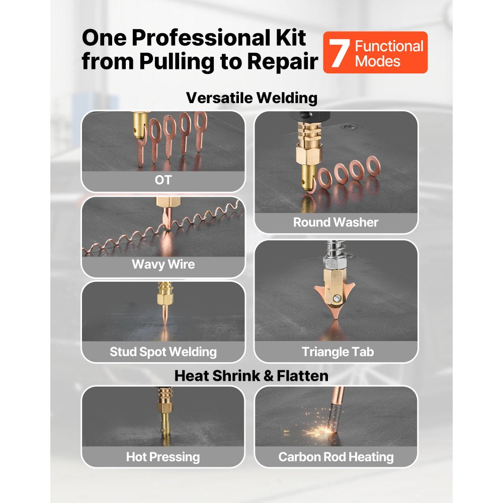 Vevor Spot Welder Stud Welder Dent Repair Kit with Welding Cart 3KW 110V New