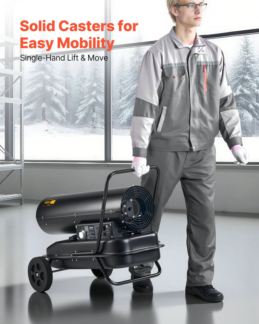 Vevor Forced Air Heater Kerosene Diesel 125,000 BTU with Wheels Adjustable Temp New