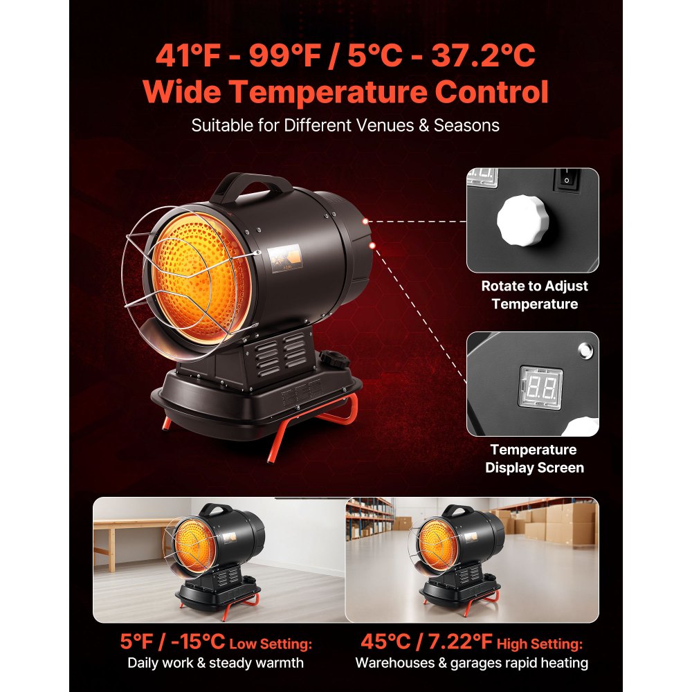 Vevor Radiant Space Heater Kerosene 70,000 BTU Adjustable Temp New