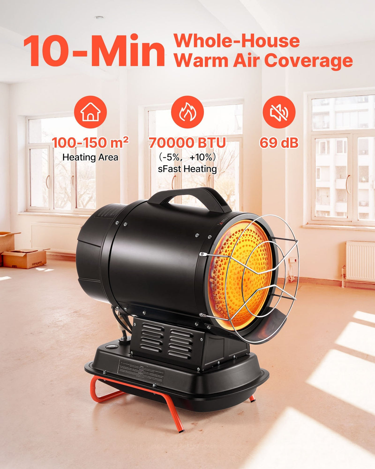Vevor Radiant Space Heater Kerosene 70,000 BTU Adjustable Temp New