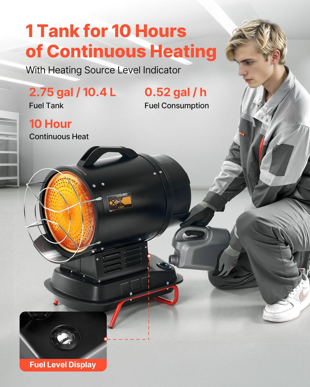 Vevor Radiant Space Heater Kerosene 70,000 BTU Adjustable Temp New
