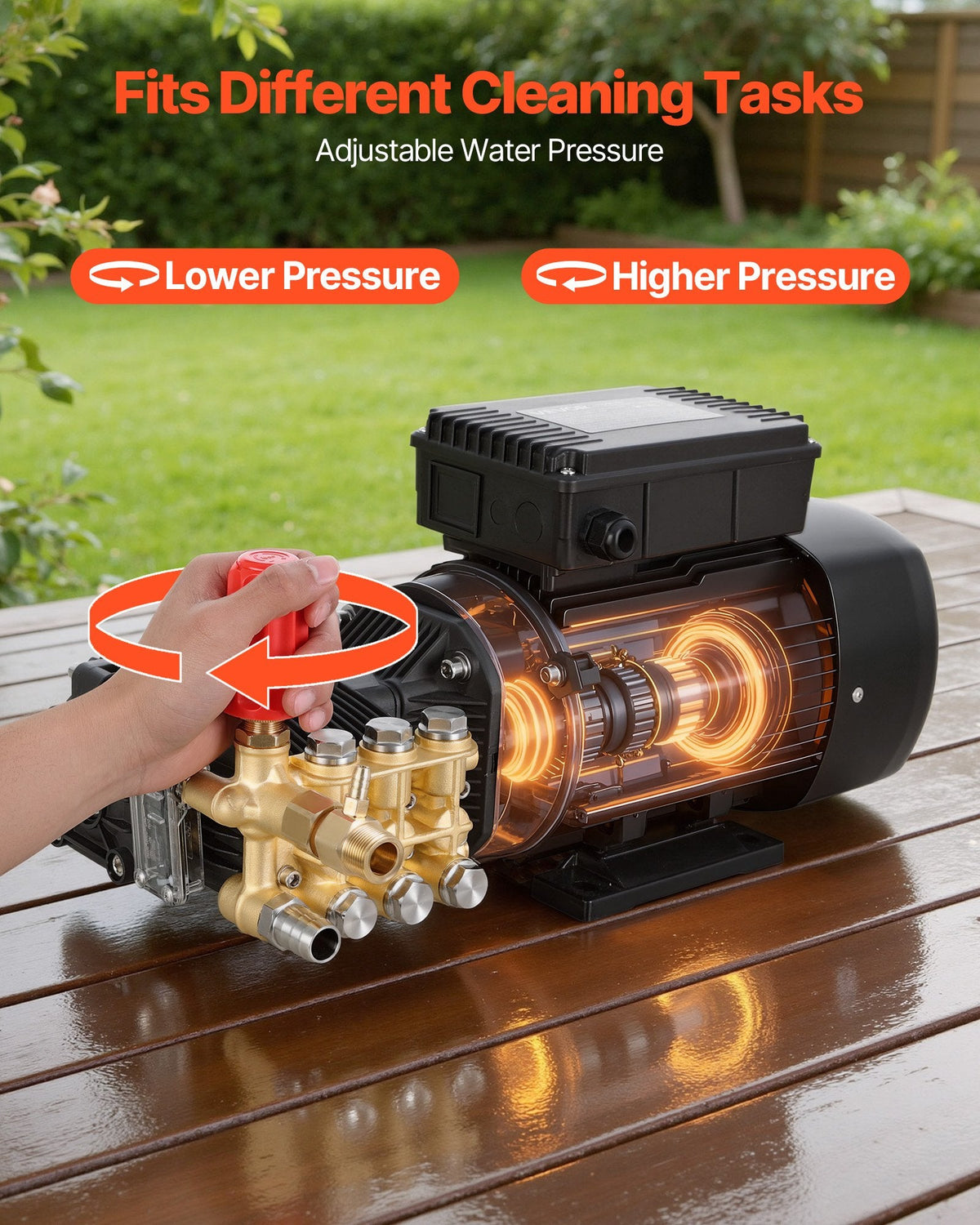 Vevor Electric Pressure Washer Pump Kit 1,220 PSI 2.2 GPM Triplex Wall Mounted 120V New