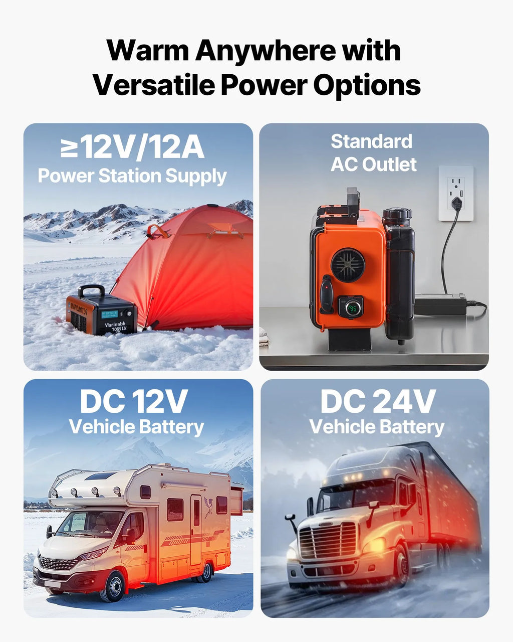 Vevor Diesel Heater 8kW Portable with Remote Control LCD Screen DC 12V/24V New