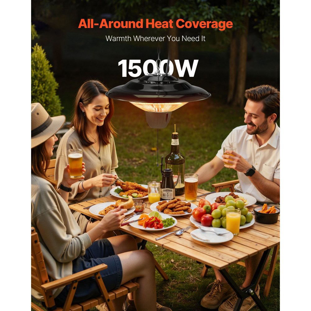 Vevor Patio Heater Hanging Infrared Electric 1500W for Porch Patio Indoor Outdoor New