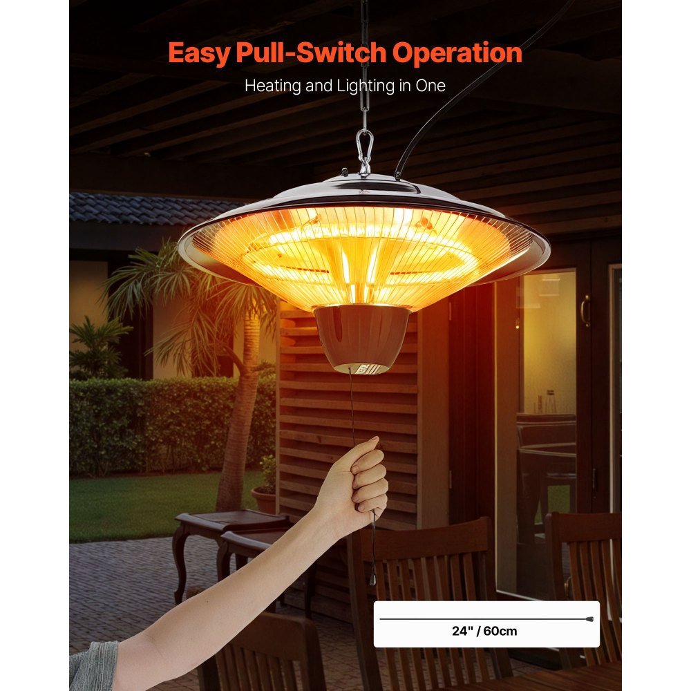 Vevor Patio Heater Hanging Infrared Electric 1500W for Porch Patio Indoor Outdoor New