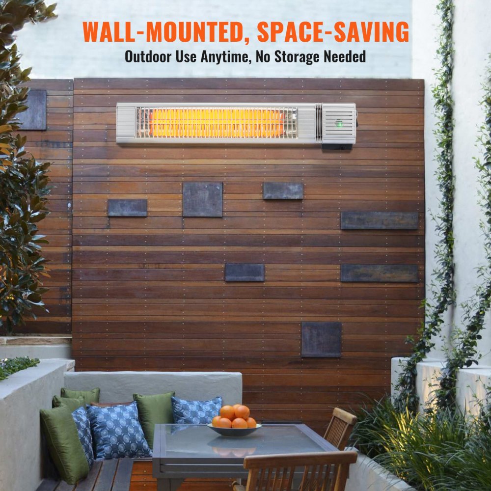 Vevor Infrared Heater 1500W Outdoor Wall Mount with Remote Control New
