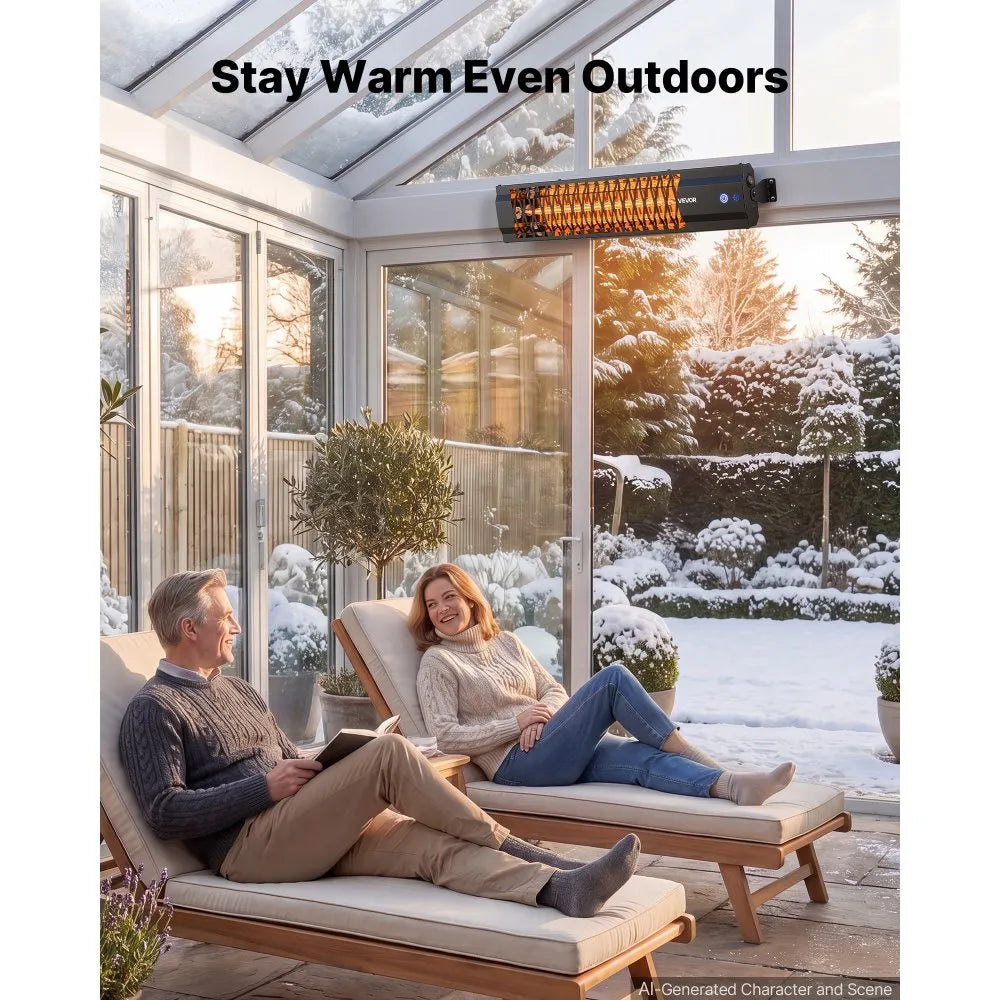 Vevor Infrared Heater 1500W Outdoor Electric Space Heater Black New