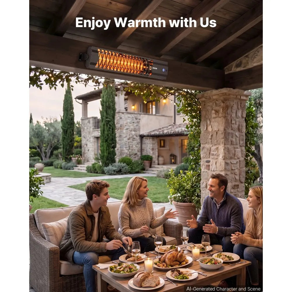 Vevor Infrared Heater 1500W Outdoor Electric Space Heater Black New