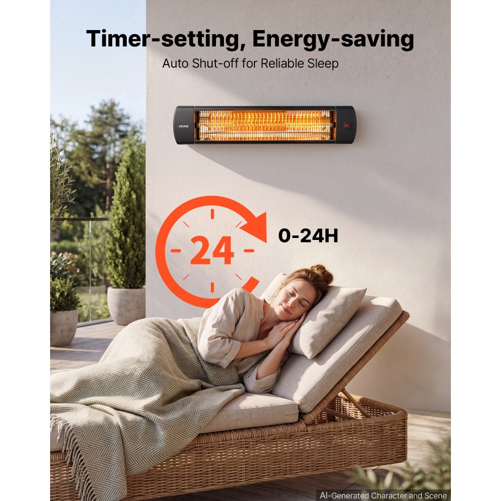 Vevor Infrared Heater 1500W Outdoor Electric Space Heater with Remote New