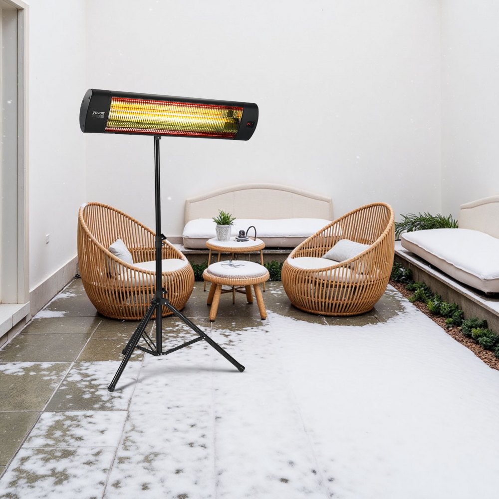 Vevor Infrared Heater 1500W Electric Space Heater with Remote Control, LED Screen, 3 Speeds & Timer New