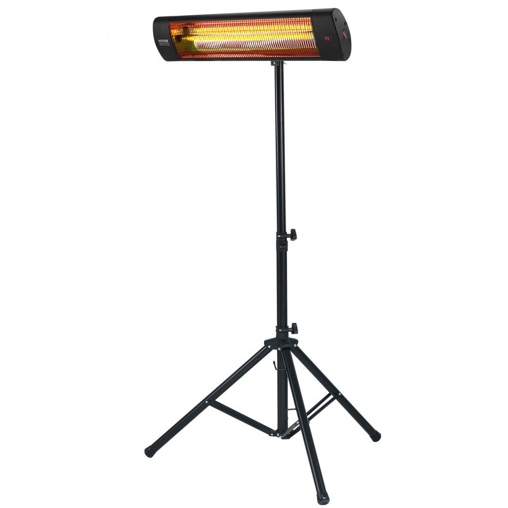 Vevor Infrared Heater 1500W Patio Space Heater with Remote, LED Display, Timer & Stand New