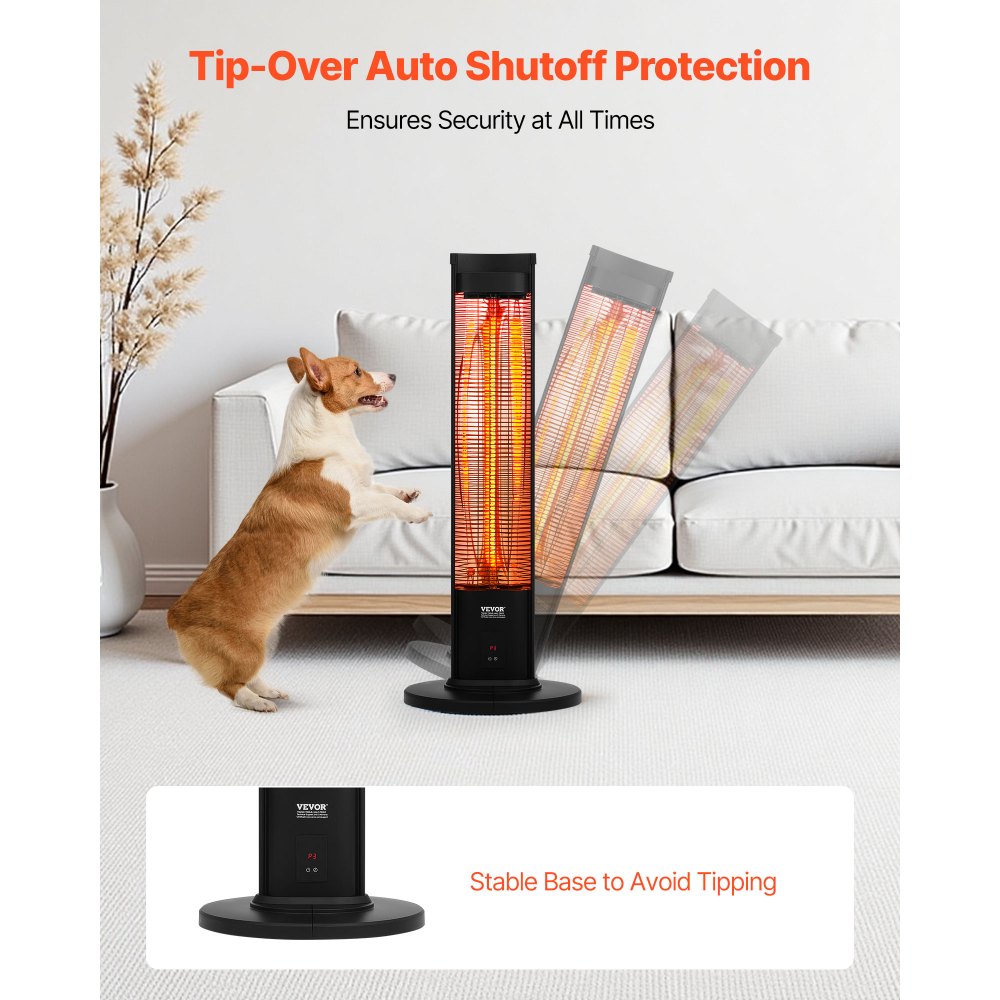 Vevor Electric Space Heater 1500W Infrared Tower Indoor Outdoor Patio Heater New