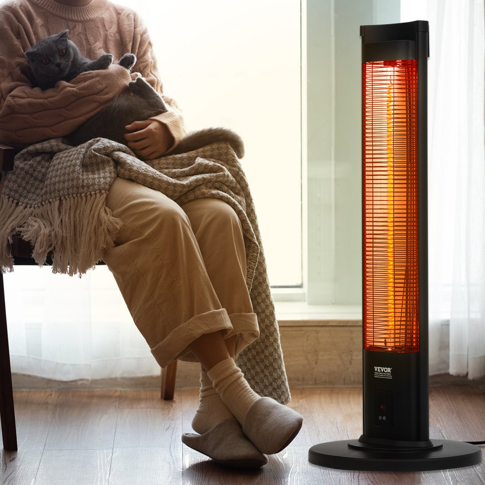 Vevor Infrared Heater 1500W Electric Space Patio Heater with Remote Control and Stand 40" New