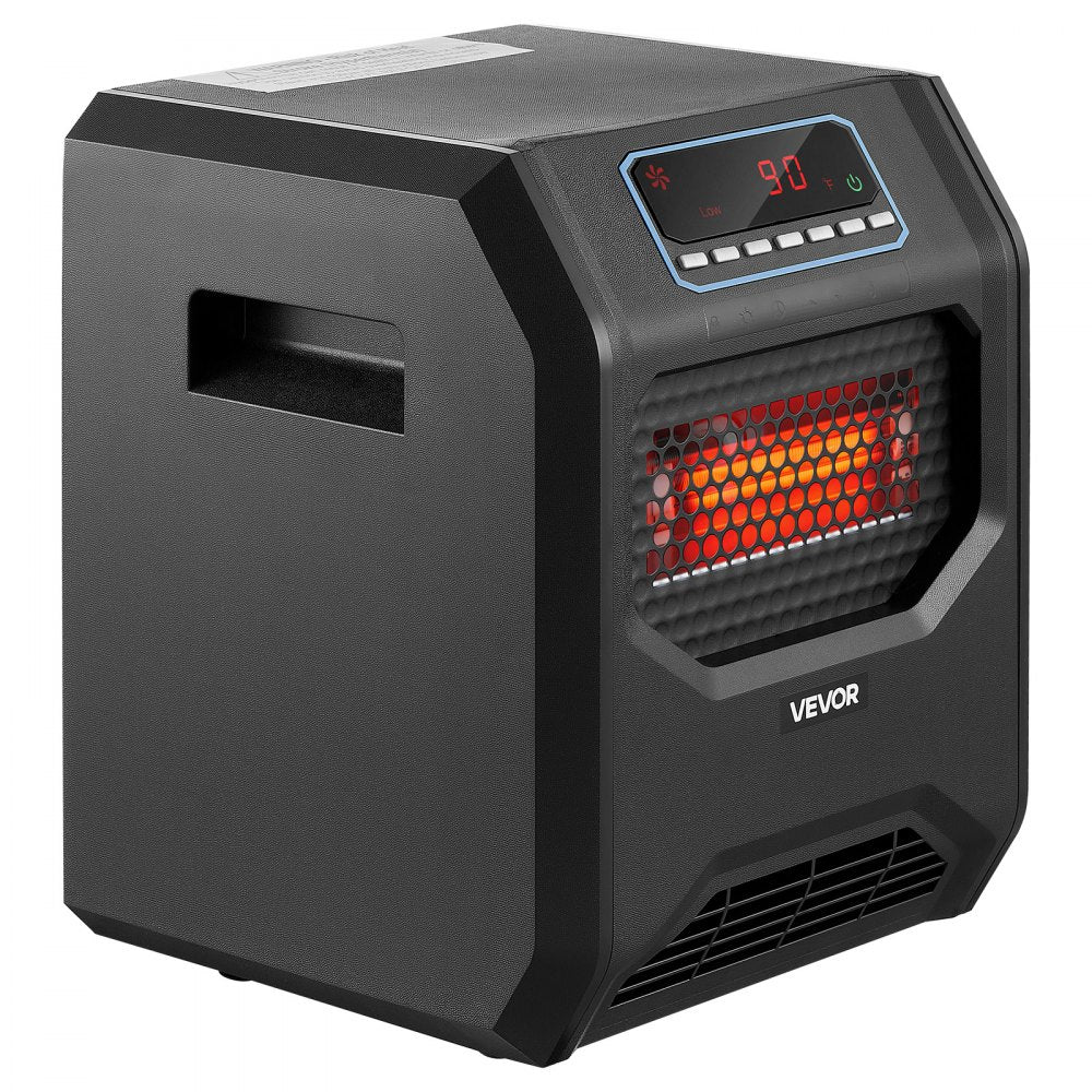 Vevor Infrared Heater 1500W Electric Space Heater with Remote Control Black New