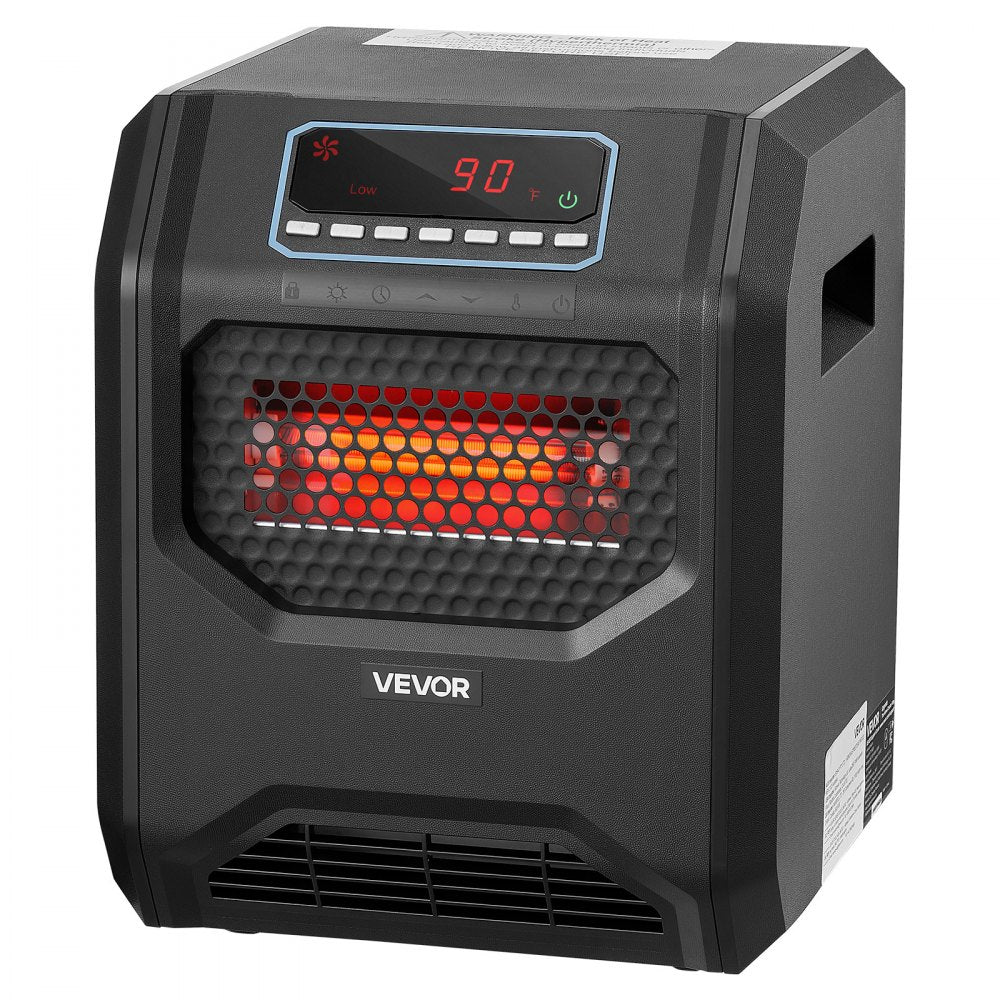Vevor Infrared Heater 1500W Electric Space Heater with Remote Control Black New
