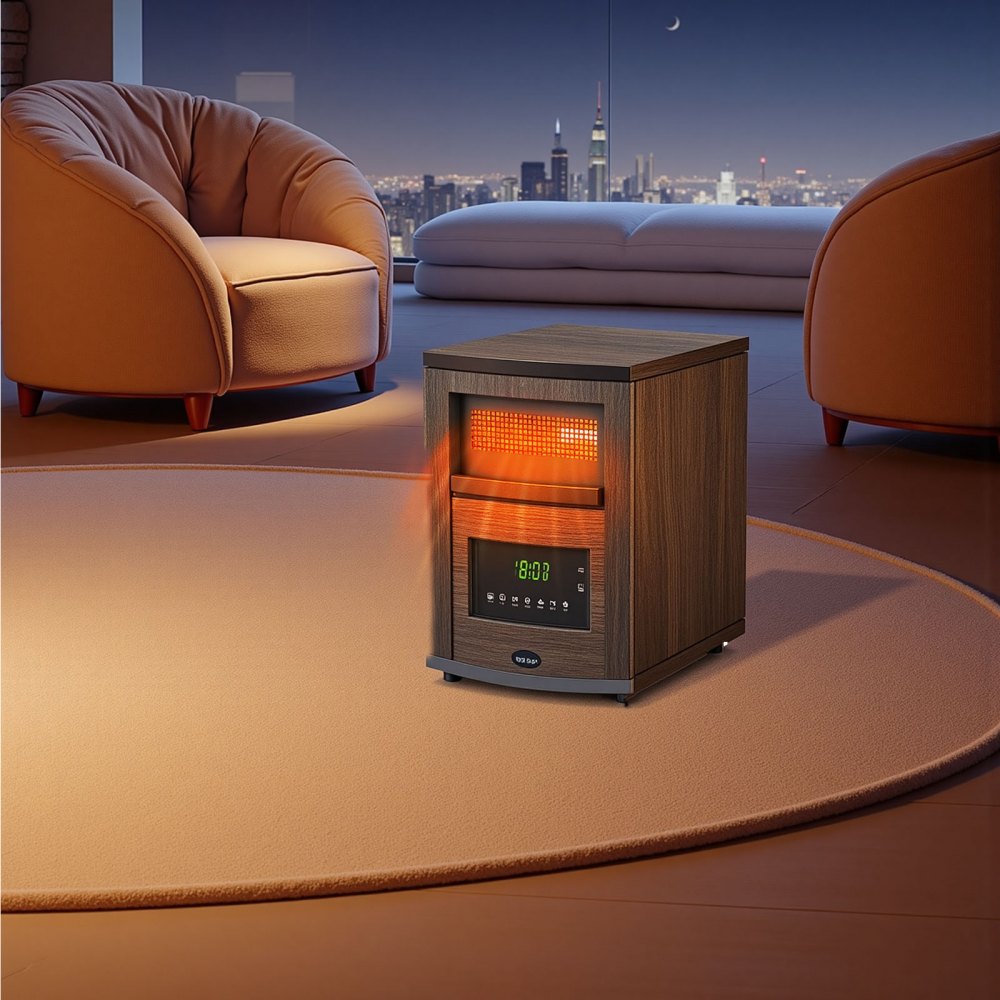 Vevor Infrared Heater 1500W Electric Space Heater with Remote Control LED Screen & 24H Timer New