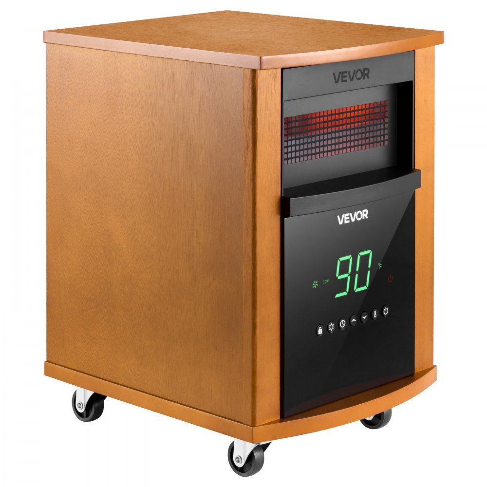 Vevor Infrared Heater 1500W Electric Space Heater with Remote Control Light Wood New