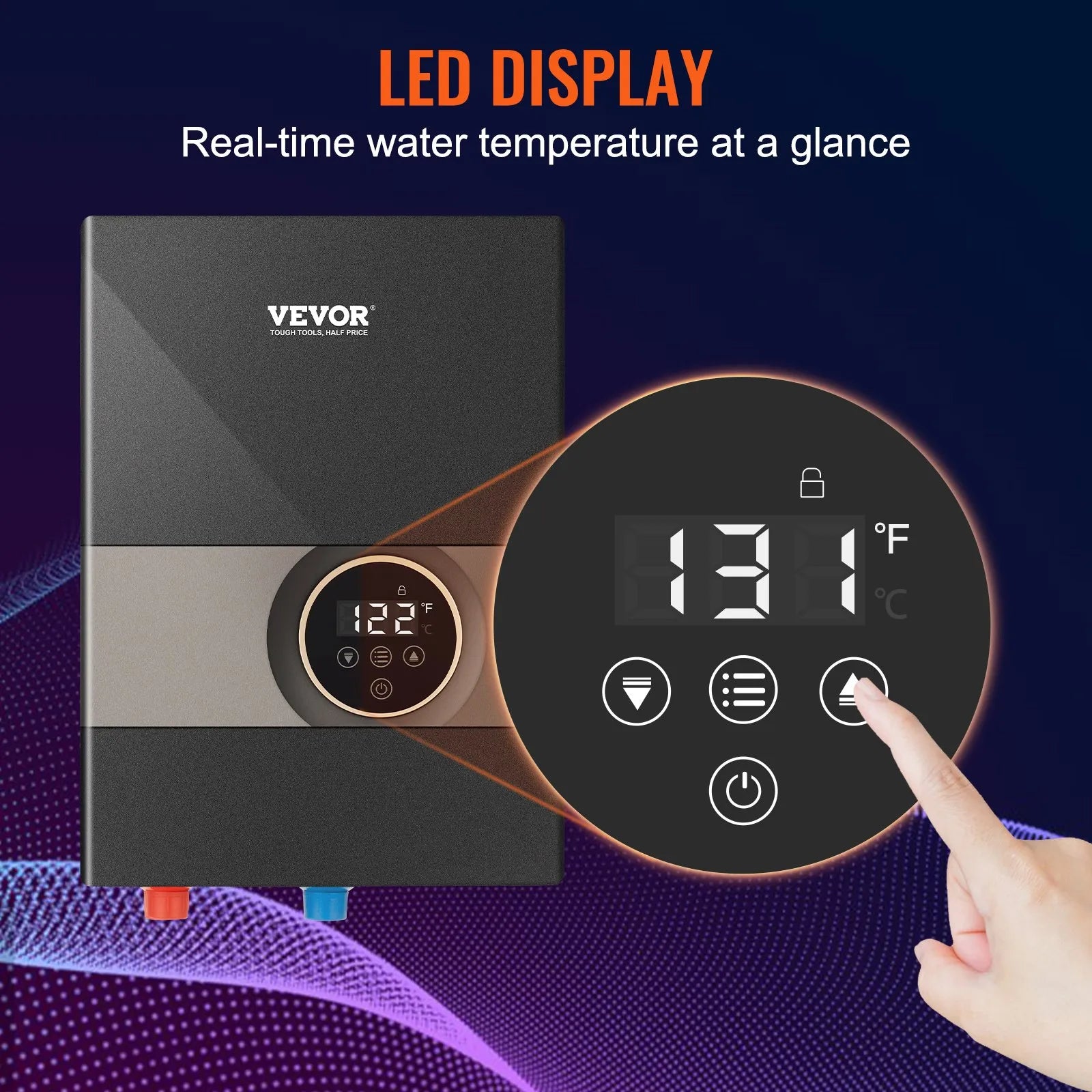Vevor Electric Tankless Water Heater 8kW with Digital Temp Display 240V New