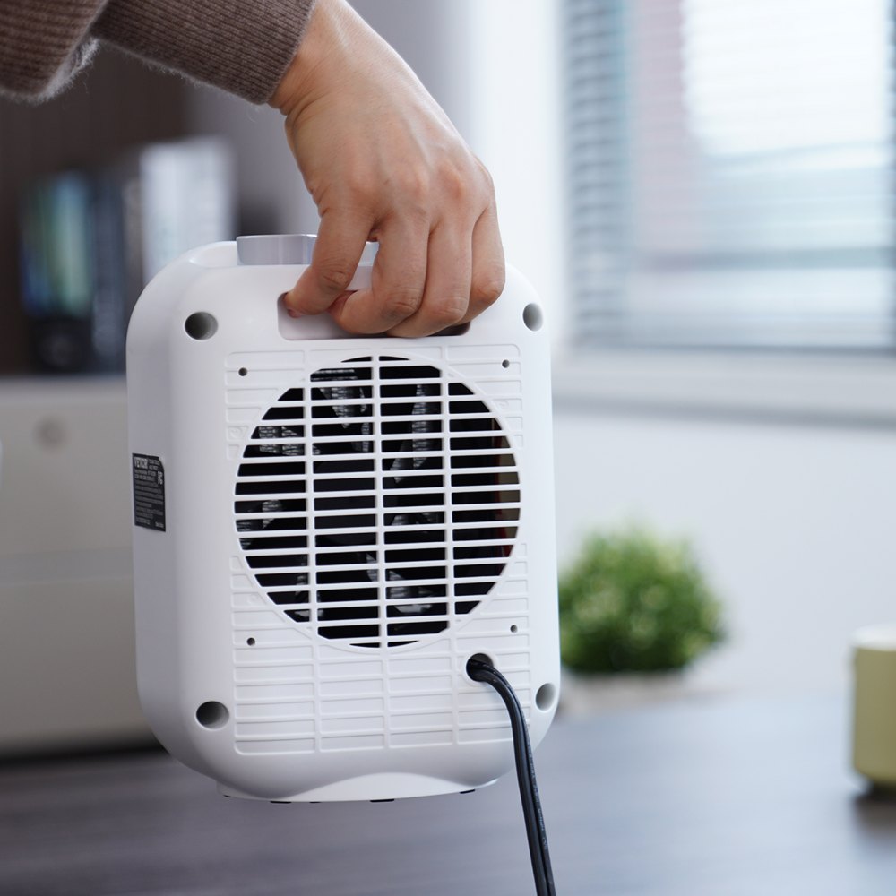 Vevor Space Heater Portable Electric Ceramic Heater with Thermostat 1000W/1500W 9" New
