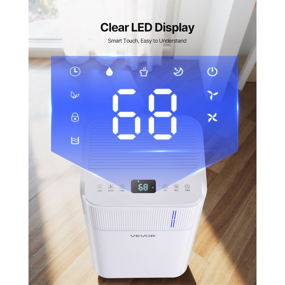 Vevor Dehumidifier 30-Pint Smart Humidity Control for Home & Basement New
