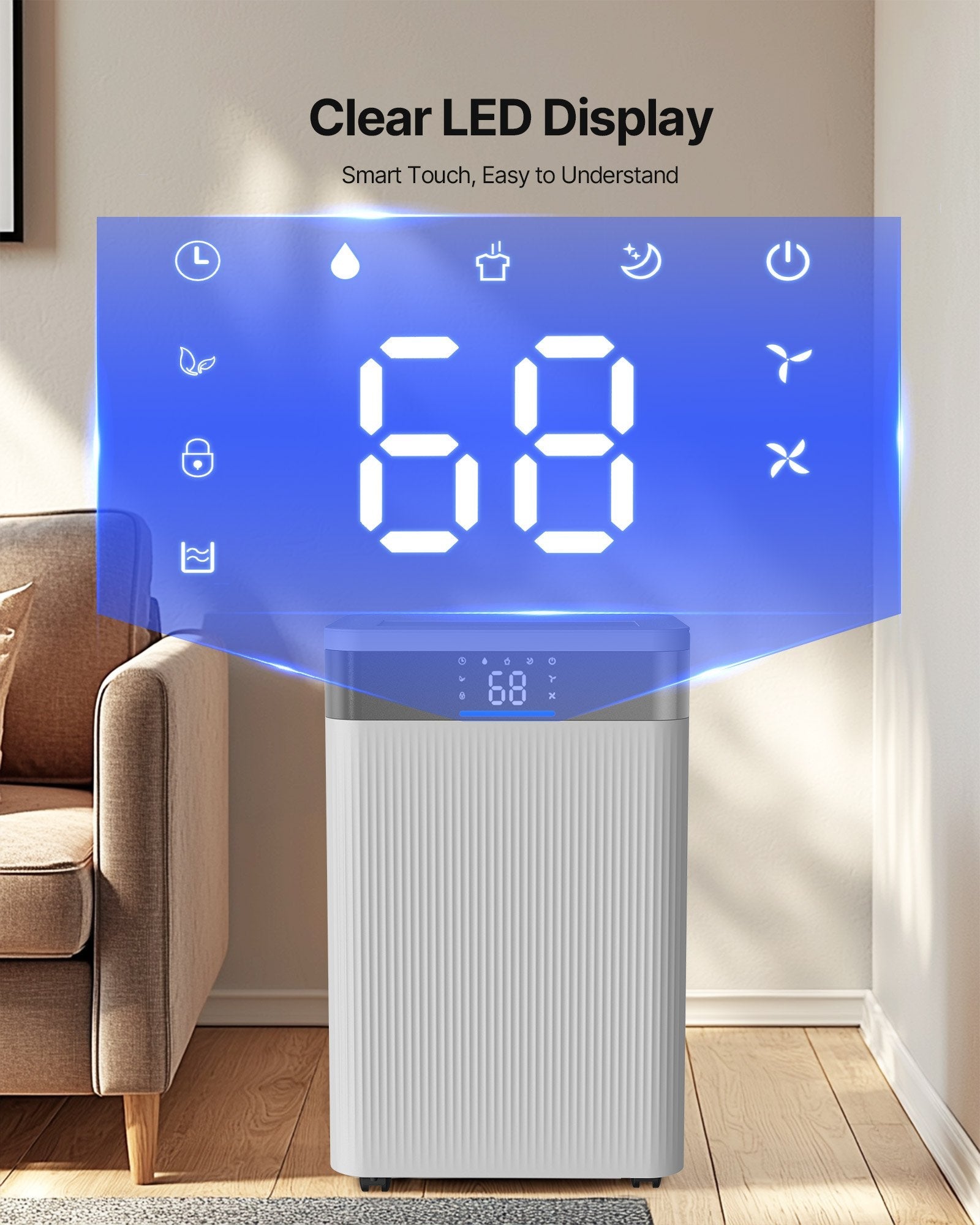 Vevor Dehumidifier 52 Pints 4000 Sq. Ft. Smart Humidity Control Low Noise New