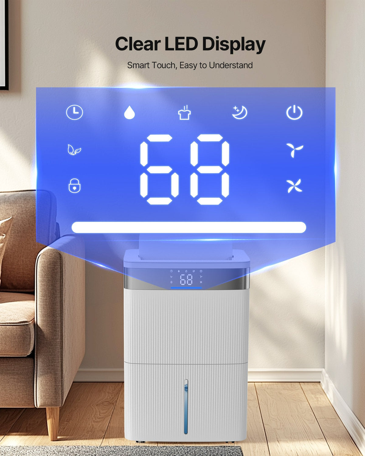 Vevor Dehumidifier 80 Pints 4500 Sq. Ft. Low Noise with LED Display New