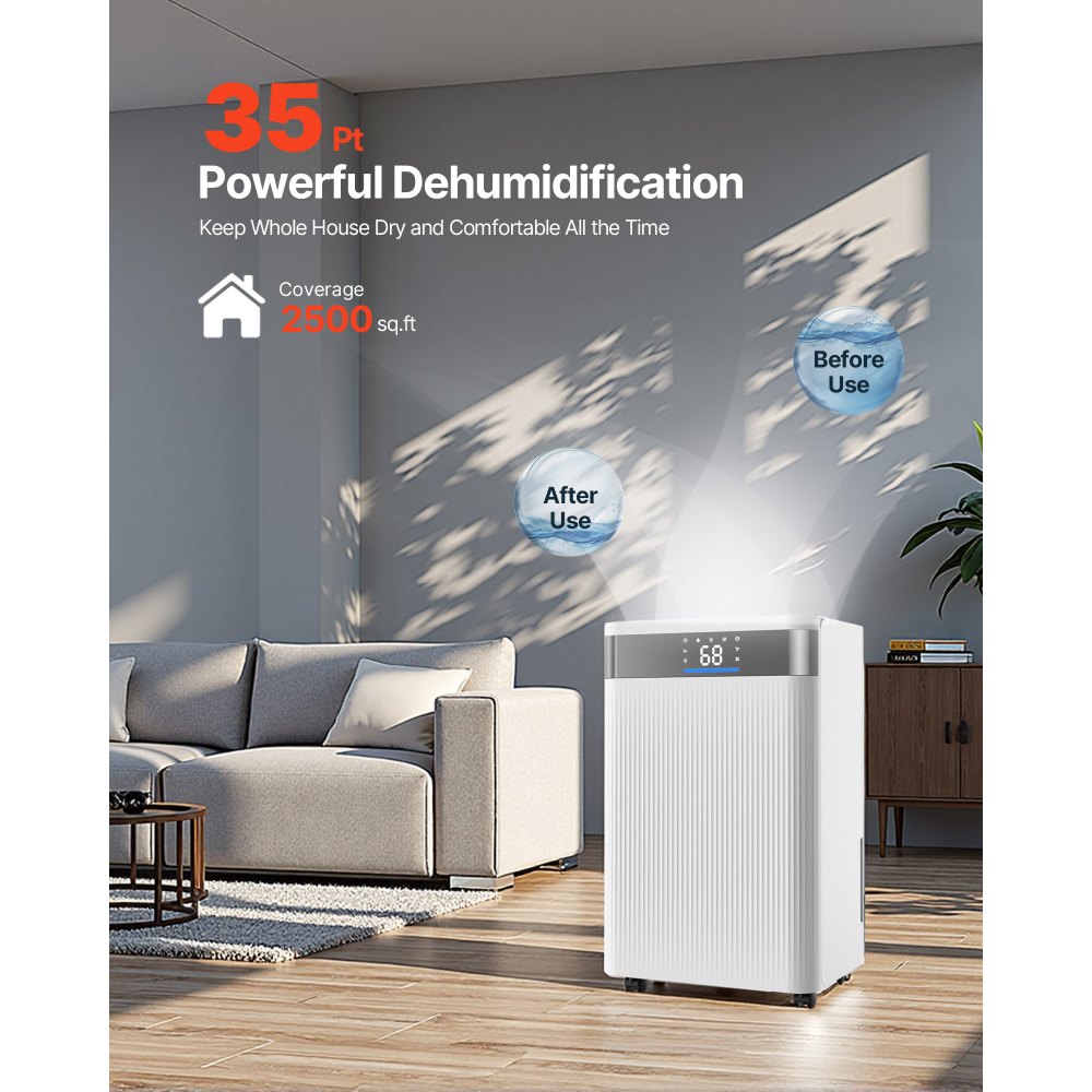 Vevor Dehumidifier 35-Pint Smart Humidity Control for Home & Basement New