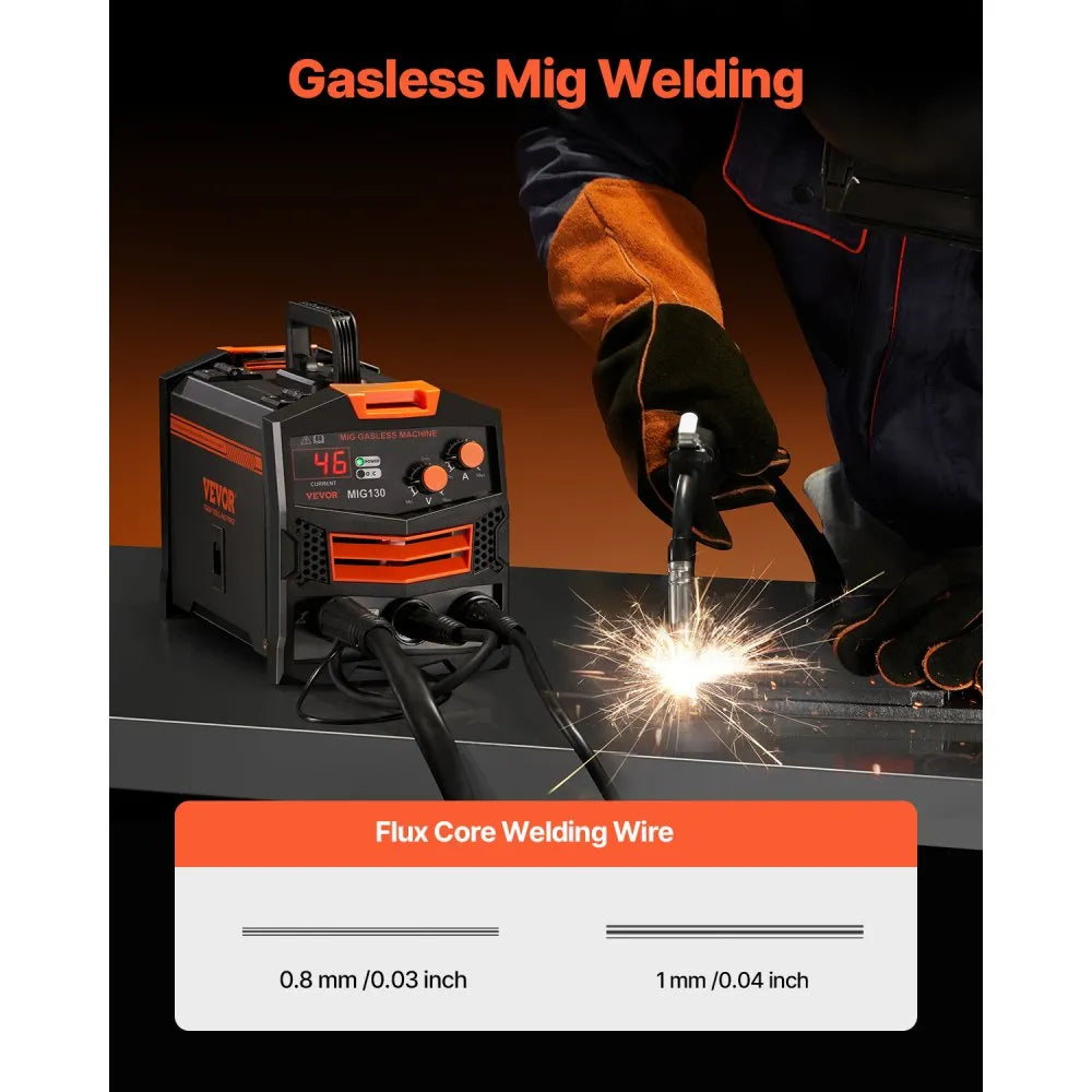 Vevor MIG Welder 130A Gasless Flux Core Portable Welding Machine New
