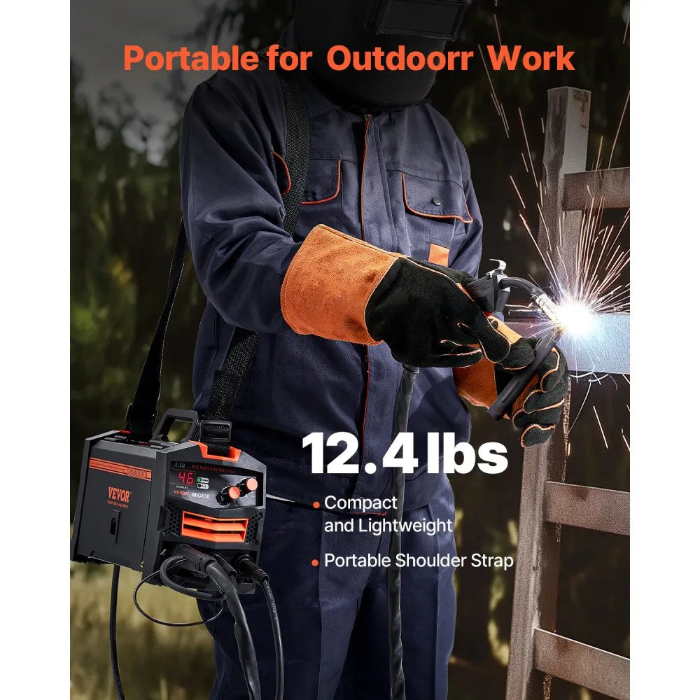 Vevor MIG Welder 130A Gasless Flux Core Portable Welding Machine New
